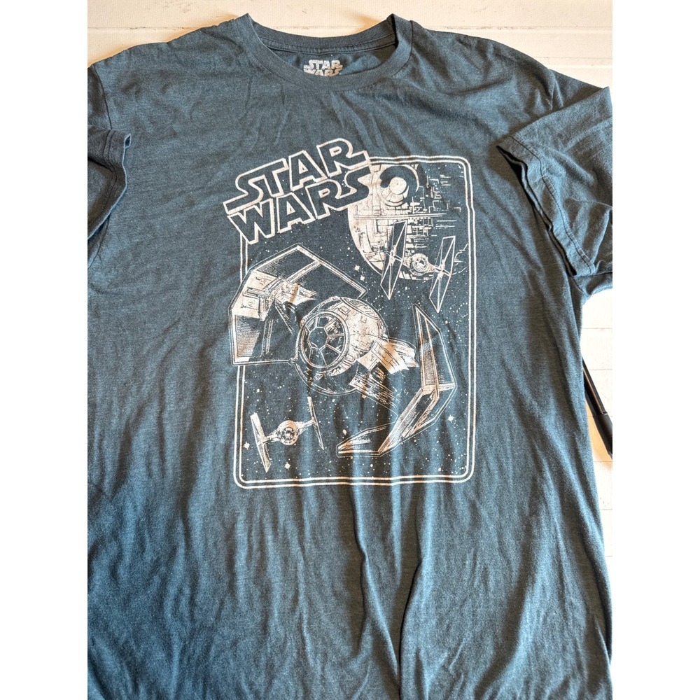 Star Wars TIE Fighter Death Star Graphic‎ Tee Mens Large Charcoal Grey Excellent
